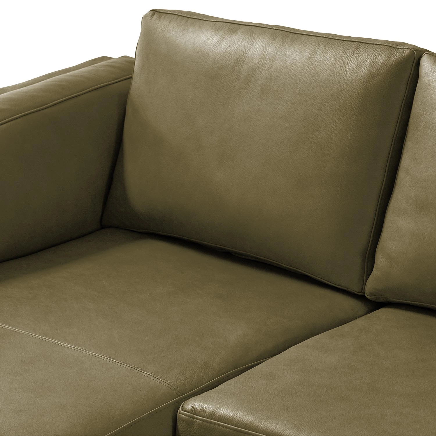 Studio Copenhagen Canapé d’angle COSO Classic+ méridienne - Cuir véritable Taru : Vert olive - Largeur : 246 cm - Méridienne courte à gauche (vue de face) - Chrome brillant 17 Studio Copenhagen Canapé d’angle COSO Classic+ méridienne - Cuir véritable Taru : Vert olive - Largeur : 246 cm - Méridienne courte à gauche (vue de face) - Chrome brillant – Image 17