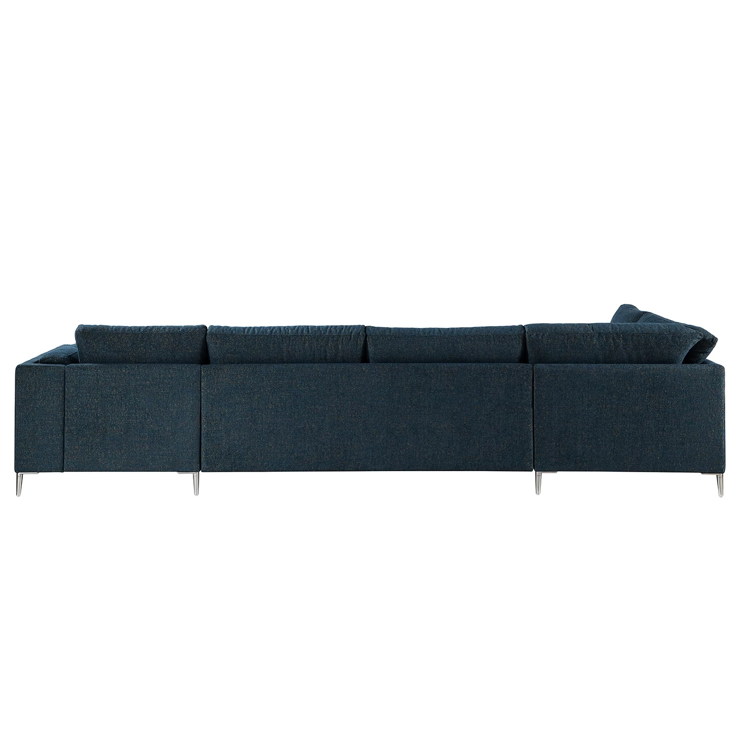 Studio Copenhagen Canapé panoramique COSO Classic+ - Tissu Chenille Rufi: Bleu - Méridienne courte à droite / longue à gauche (vue de face) - Coffre de lit - Chrome brillant 7 Studio Copenhagen Canapé panoramique COSO Classic+ - Tissu Chenille Rufi: Bleu - Méridienne courte à droite / longue à gauche (vue de face) - Coffre de lit - Chrome brillant – Image 7