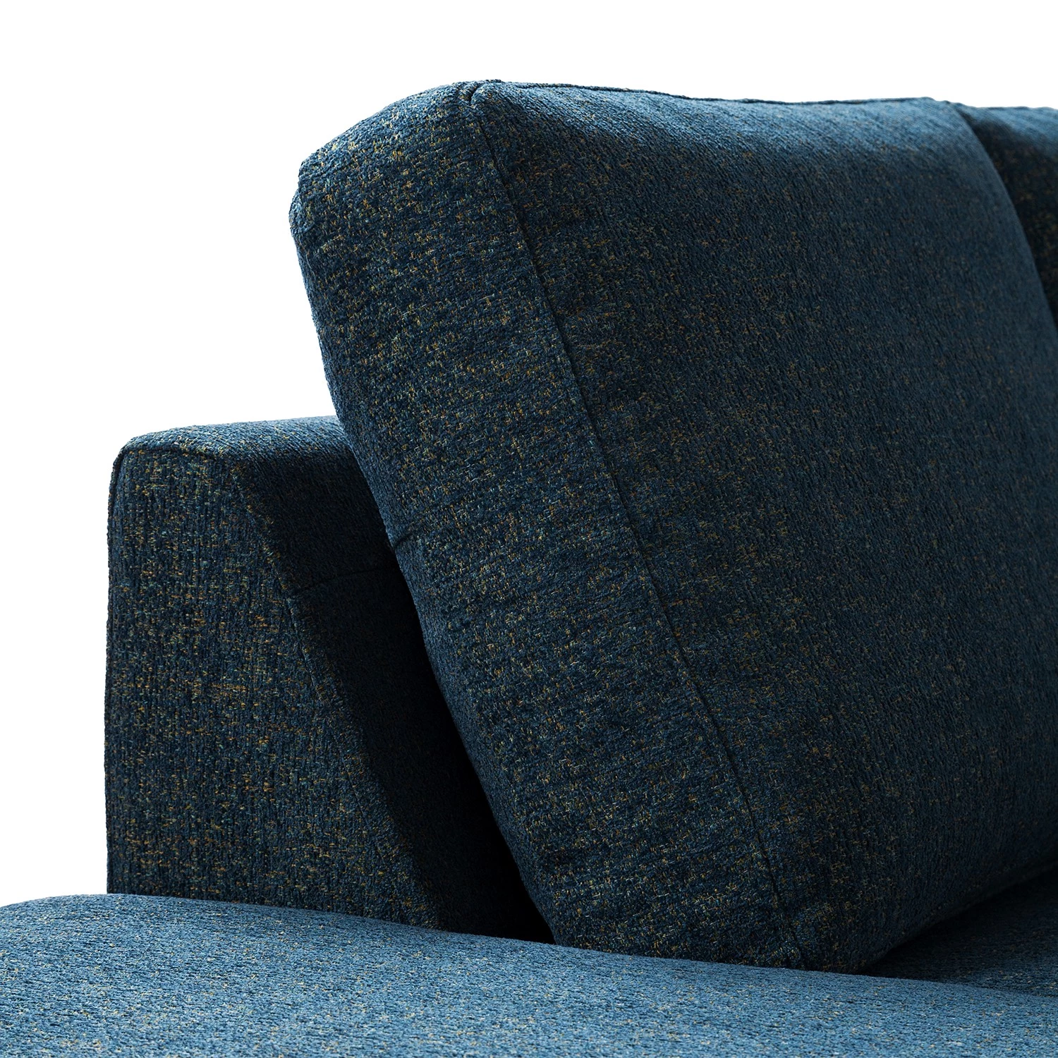 Studio Copenhagen Canapé panoramique COSO Classic+ - Tissu Chenille Rufi: Bleu - Méridienne courte à droite / longue à gauche (vue de face) - Coffre de lit - Chrome brillant 16 Studio Copenhagen Canapé panoramique COSO Classic+ - Tissu Chenille Rufi: Bleu - Méridienne courte à droite / longue à gauche (vue de face) - Coffre de lit - Chrome brillant – Image 16