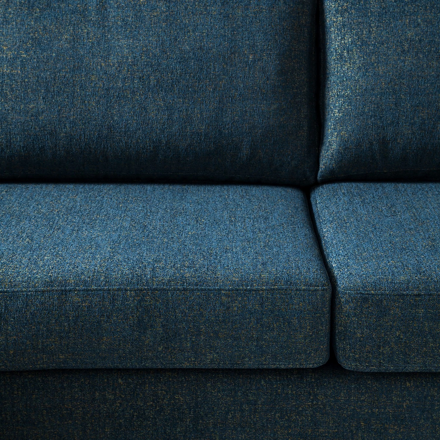 Studio Copenhagen Canapé panoramique COSO Classic+ - Tissu Chenille Rufi: Bleu - Méridienne courte à droite / longue à gauche (vue de face) - Coffre de lit - Chrome brillant 18 Studio Copenhagen Canapé panoramique COSO Classic+ - Tissu Chenille Rufi: Bleu - Méridienne courte à droite / longue à gauche (vue de face) - Coffre de lit - Chrome brillant – Image 18