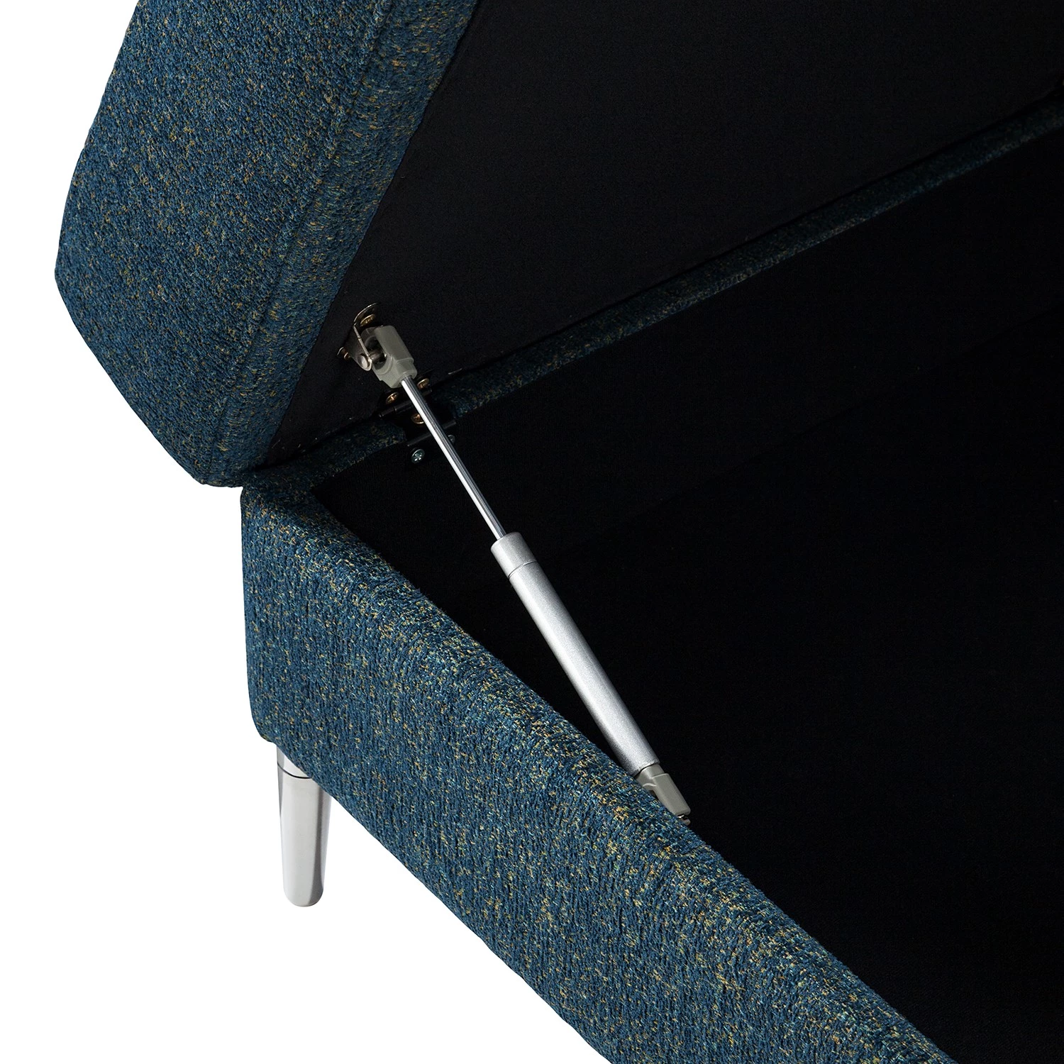 Studio Copenhagen Canapé panoramique COSO Classic+ - Tissu Chenille Rufi: Bleu - Méridienne courte à droite / longue à gauche (vue de face) - Coffre de lit - Chrome brillant 23 Studio Copenhagen Canapé panoramique COSO Classic+ - Tissu Chenille Rufi: Bleu - Méridienne courte à droite / longue à gauche (vue de face) - Coffre de lit - Chrome brillant – Image 23