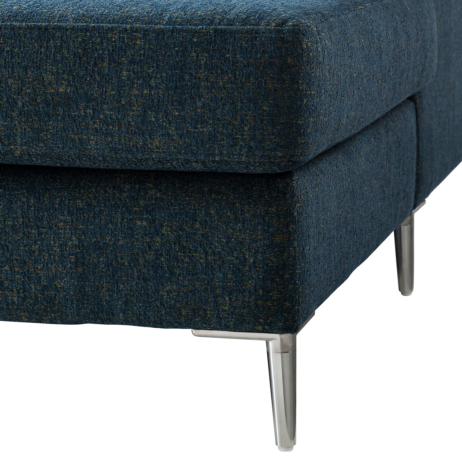 Studio Copenhagen Canapé panoramique COSO Classic+ - Tissu Chenille Rufi: Bleu - Méridienne courte à droite / longue à gauche (vue de face) - Coffre de lit - Chrome brillant 25 Studio Copenhagen Canapé panoramique COSO Classic+ - Tissu Chenille Rufi: Bleu - Méridienne courte à droite / longue à gauche (vue de face) - Coffre de lit - Chrome brillant – Image 25