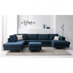 Studio Copenhagen Canapé panoramique COSO Classic+ - Tissu Chenille Rufi: Bleu - Méridienne courte à droite / longue à gauche (vue de face) - Coffre de lit - Chrome brillant 29 Studio Copenhagen Canapé panoramique COSO Classic+ - Tissu Chenille Rufi: Bleu - Méridienne courte à droite / longue à gauche (vue de face) - Coffre de lit - Chrome brillant -Canapés Soldes Magasin 1000212007 200923 09540800502 MOOD DETAILS P000000001000212007 mood