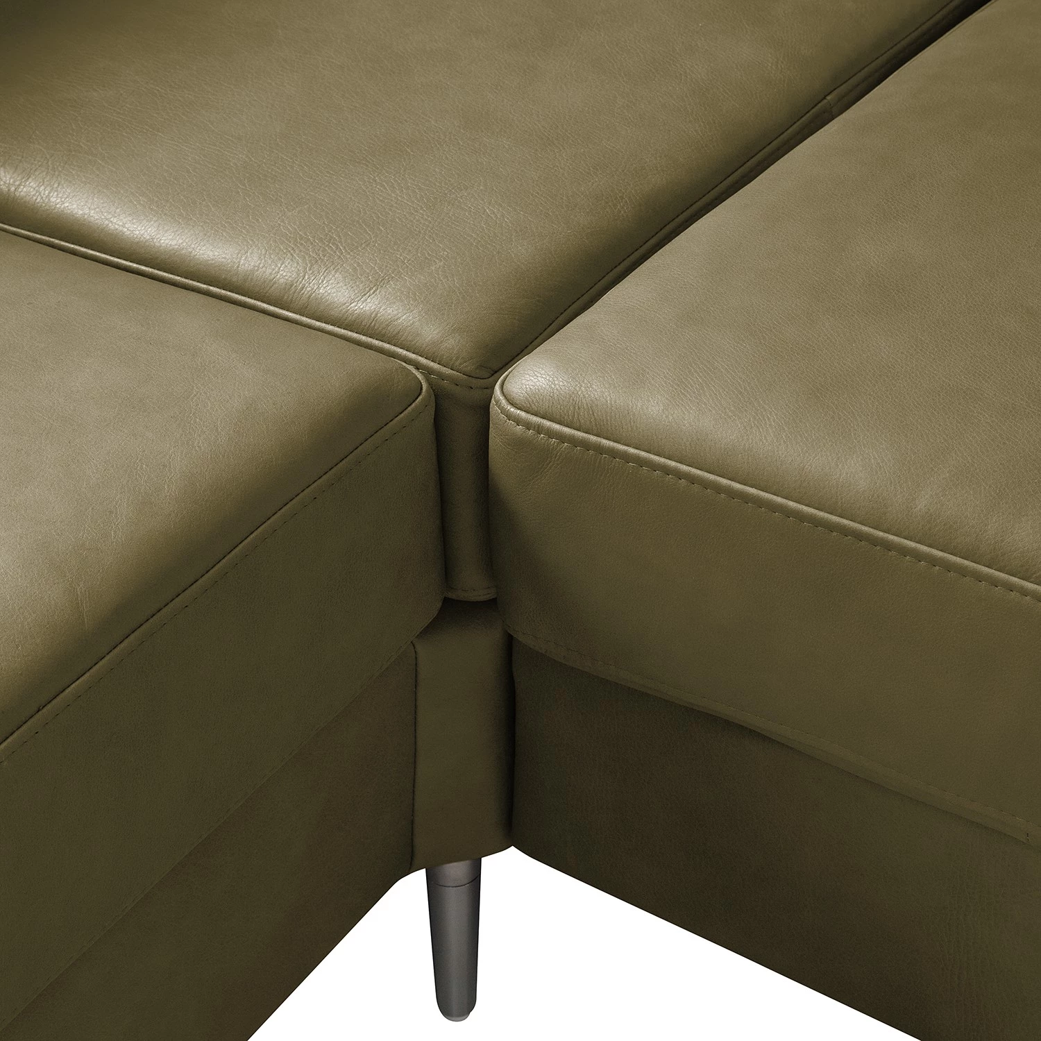 Studio Copenhagen Canapé panoramique COSO Classic+ - Cuir véritable Taru : Vert olive - Méridienne courte à droite / longue à gauche (vue de face) - Coffre de lit - Chrome brillant 20 Studio Copenhagen Canapé panoramique COSO Classic+ - Cuir véritable Taru : Vert olive - Méridienne courte à droite / longue à gauche (vue de face) - Coffre de lit - Chrome brillant – Image 20