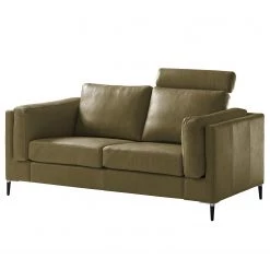 Studio Copenhagen 2 places Canapé COSO Classic+ - Cuir véritable Taru : Vert olive - Noir -Canapés Soldes Magasin 1000212496 200820 15200200096 DETAILS P000000001000212496