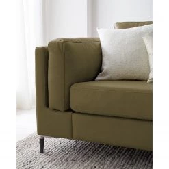 Studio Copenhagen 2 places Canapé COSO Classic+ - Cuir véritable Taru : Vert olive - Noir -Canapés Soldes Magasin 1000212496 201008 13323300039 DETAILS P000000001000212496