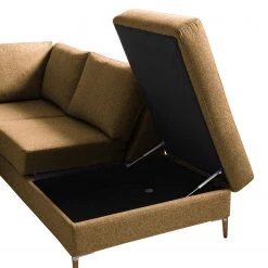 Studio Copenhagen Canapé d’angle COSO Classic+ ottomane - Tissu Inze: Marron clair - Largeur : 311 cm - Méridienne longue à droite (vue de face) - Coffre de lit - Chêne foncé -Canapés Soldes Magasin 1000212907 200825 13031501209 DETAILS P000000001000212907