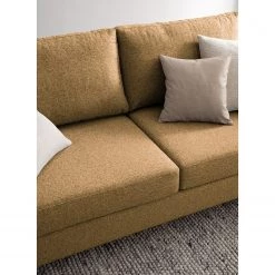 Studio Copenhagen Canapé d’angle COSO Classic+ ottomane - Tissu Inze: Marron clair - Largeur : 311 cm - Méridienne longue à droite (vue de face) - Coffre de lit - Chêne foncé -Canapés Soldes Magasin 1000212907 201008 13302900541 DETAILS P000000001000212907