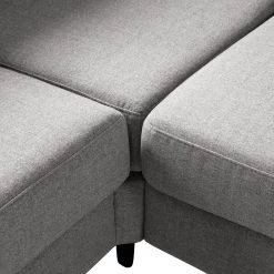 Studio Copenhagen Canapé d’angle COSO Classic ottomane - Tissu Milan : Gris clair - Largeur : 238 cm - Méridienne longue à gauche (vue de face) - Coffre de lit - Hêtre -Canapés Soldes Magasin 1000213058 200827 12382100344 DETAILS P000000001000213058