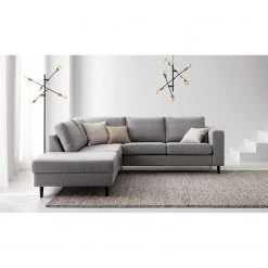 Studio Copenhagen Canapé d’angle COSO Classic ottomane - Tissu Milan : Gris clair - Largeur : 238 cm - Méridienne longue à gauche (vue de face) - Coffre de lit - Hêtre -Canapés Soldes Magasin 1000213058 201023 11041400150 MOOD DETAILS P000000001000213058 mood