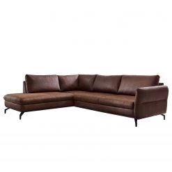 Fredriks Canapé d’angle Coker - Microfibre - Méridienne longue à gauche (vue de face)