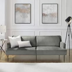 Fredriks Canapé Bleecker (3 places) - Velours - Gris -Canapés Soldes Magasin 1000216230 210107 16315200256 MOOD DETAILS P000000001000216230 mood