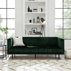 Jack & Alice Canapé Beslon (3 places) - Tissu - Vert foncé -Canapés Soldes Magasin 1000216255 210107 16320800516 MOOD DETAILS P000000001000216255 mood