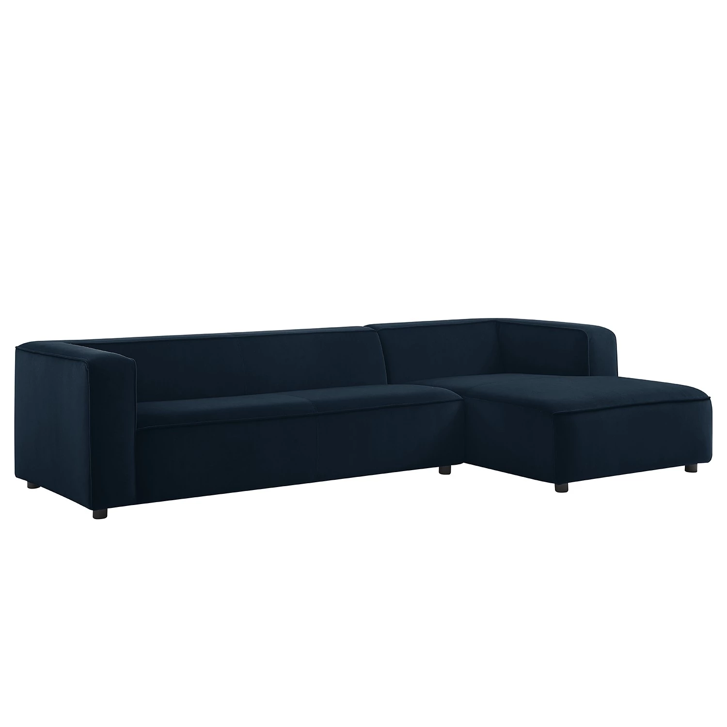 Fredriks Canapé d’angle Berlou II - microfibre - Bleu marine - Méridienne courte à droite (vue de face) 1 Fredriks Canapé d’angle Berlou II - microfibre - Bleu marine - Méridienne courte à droite (vue de face)