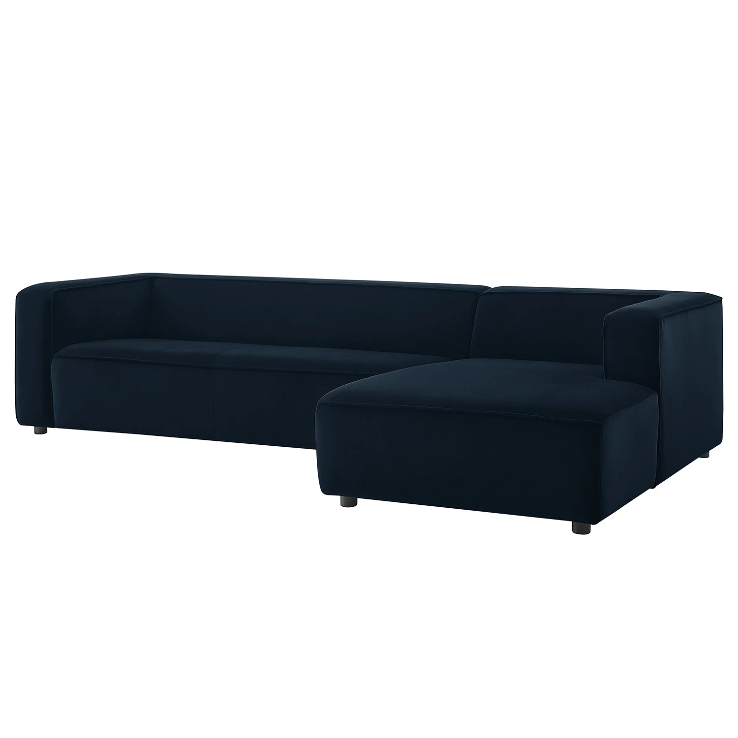 Fredriks Canapé d’angle Berlou II - microfibre - Bleu marine - Méridienne courte à droite (vue de face) 8 Fredriks Canapé d’angle Berlou II - microfibre - Bleu marine - Méridienne courte à droite (vue de face) – Image 8