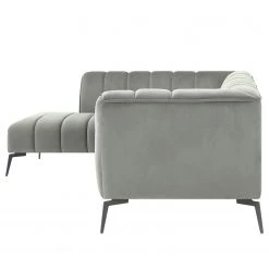 Mørteens Canapé d’angle Jamsa - Velours - Gris - Méridienne longue à gauche (vue de face) -Canapés Soldes Magasin 1000216281 210107 16323400779 DETAILS P000000001000216281