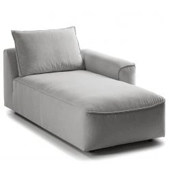 Studio Copenhagen Méridienne Buckley II - Tissu Saia: Gris clair - Accoudoir monté à droite (vu de face)