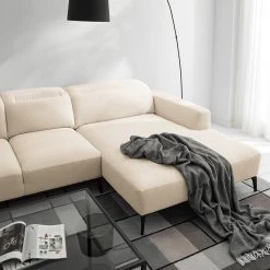 Studio Copenhagen Canapé d’angle Berrie I - Tissu Saia: Beige - Largeur : 266 cm - Méridienne courte à droite (vue de face) -Canapés Soldes Magasin 1000217440 210222 09071800158 DETAILS P000000001000217440