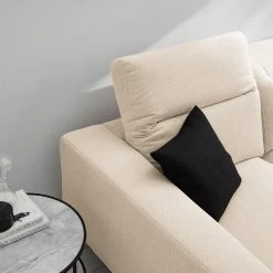 Studio Copenhagen Canapé d’angle Berrie I - Tissu Saia: Beige - Largeur : 266 cm - Méridienne courte à droite (vue de face) -Canapés Soldes Magasin 1000217440 210222 09071800165 DETAILS P000000001000217440