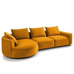 Studio Copenhagen Canapé d’angle Buckley I - Velours Shyla: Orange jaune - Méridienne courte à gauche (vue de face) -Canapés Soldes Magasin 1000217929 201119 12203400354 DETAILS P000000001000217929