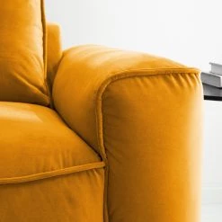 Studio Copenhagen Canapé d’angle Buckley I - Velours Shyla: Orange jaune - Méridienne courte à gauche (vue de face) -Canapés Soldes Magasin 1000217929 210127 14545100179 DETAILS P000000001000217929