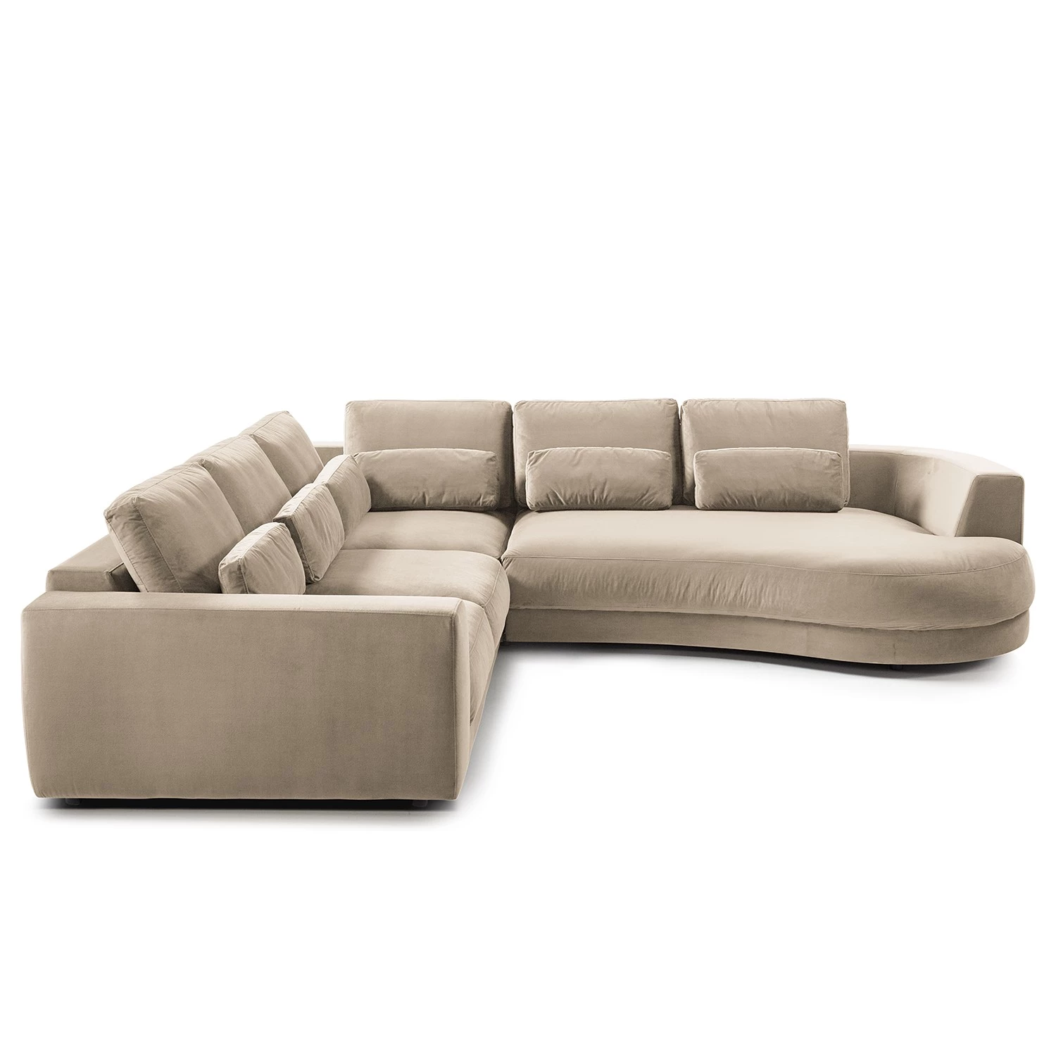 Studio Copenhagen Canapé d’angle Willows I - Velours Shyla: Beige - Méridienne longue à droite (vue de face) 4 Studio Copenhagen Canapé d’angle Willows I - Velours Shyla: Beige - Méridienne longue à droite (vue de face) – Image 4