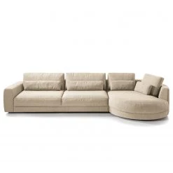 Studio Copenhagen Canapé d’angle Willows II - Tissu Amila: Beige - Méridienne longue à droite (vue de face) -Canapés Soldes Magasin 1000218193 201215 18325600127 DETAILS P000000001000218193