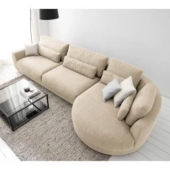 Studio Copenhagen Canapé d’angle Willows II - Tissu Amila: Beige - Méridienne longue à droite (vue de face) -Canapés Soldes Magasin 1000218193 210119 16175500449 MOOD DETAILS P000000001000218193 mood