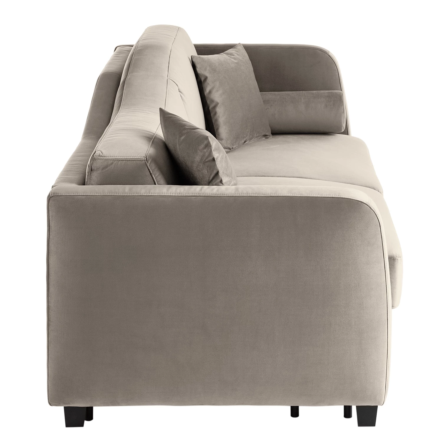 Jack & Alice Canapé convertible Teresina - Velours - Platine - Largeur : 212 cm - Alignement à droite 7 Jack & Alice Canapé convertible Teresina - Velours - Platine - Largeur : 212 cm - Alignement à droite – Image 7