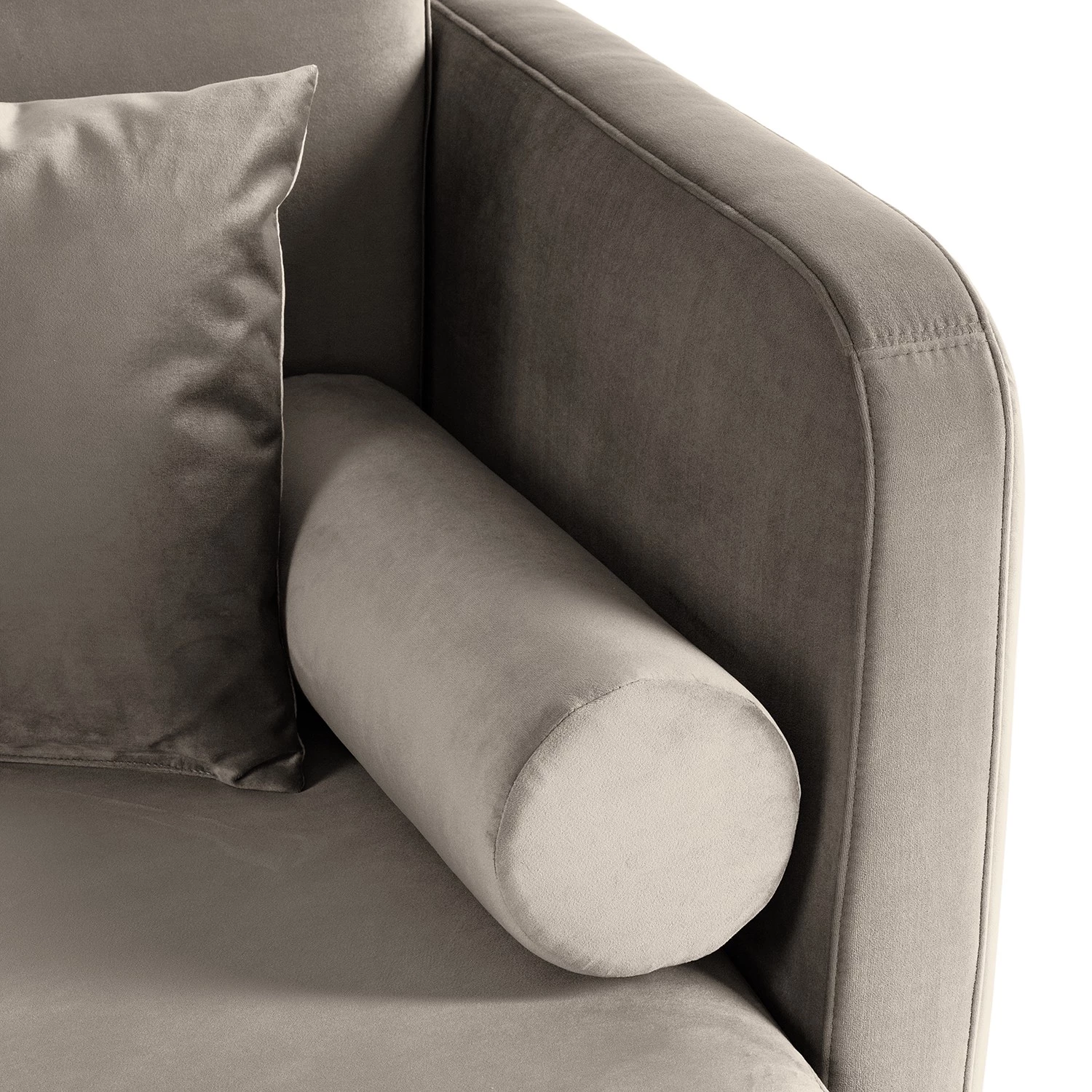 Jack & Alice Canapé convertible Teresina - Velours - Platine - Largeur : 212 cm - Alignement à droite 12 Jack & Alice Canapé convertible Teresina - Velours - Platine - Largeur : 212 cm - Alignement à droite – Image 12