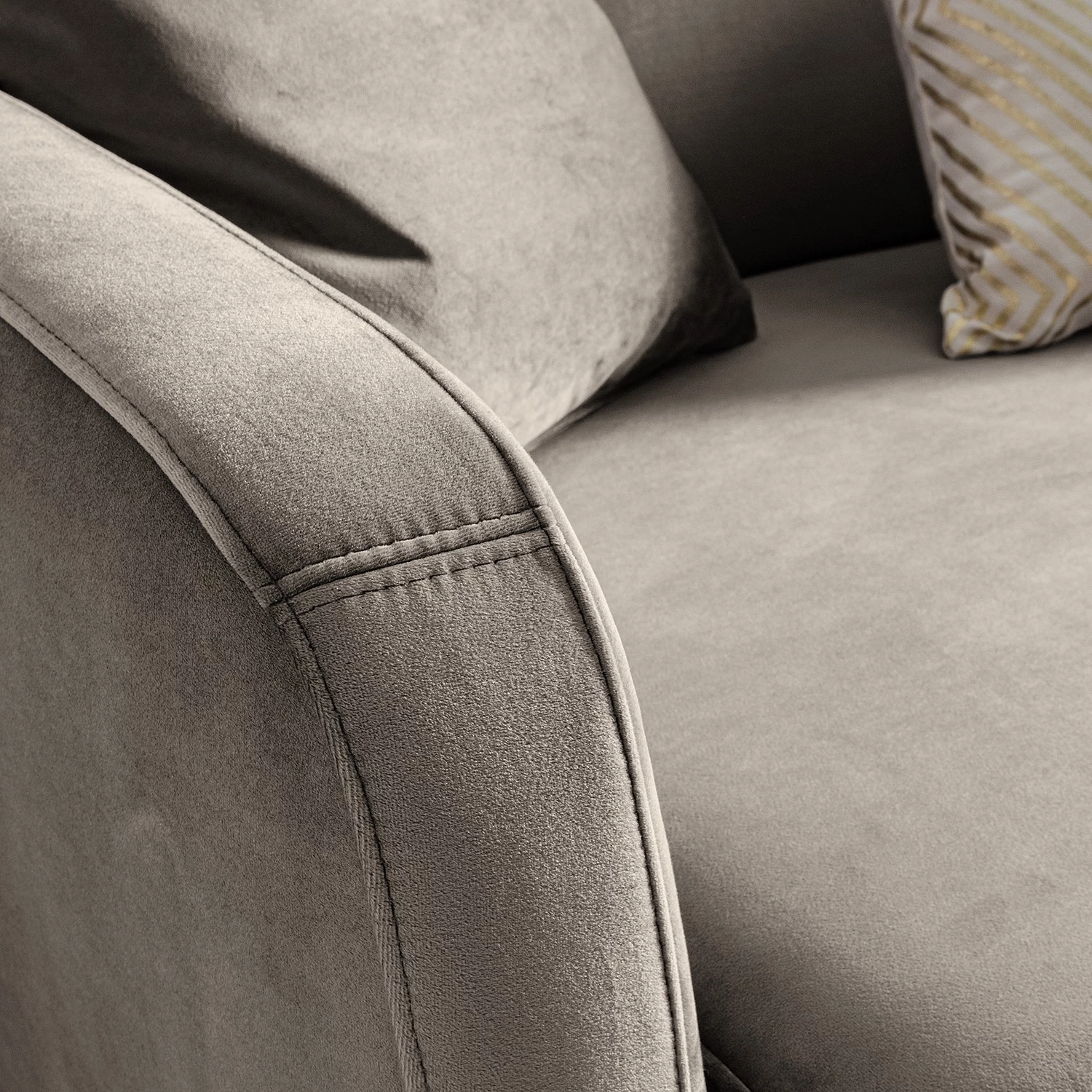 Jack & Alice Canapé convertible Teresina - Velours - Platine - Largeur : 212 cm - Alignement à droite 16 Jack & Alice Canapé convertible Teresina - Velours - Platine - Largeur : 212 cm - Alignement à droite – Image 16