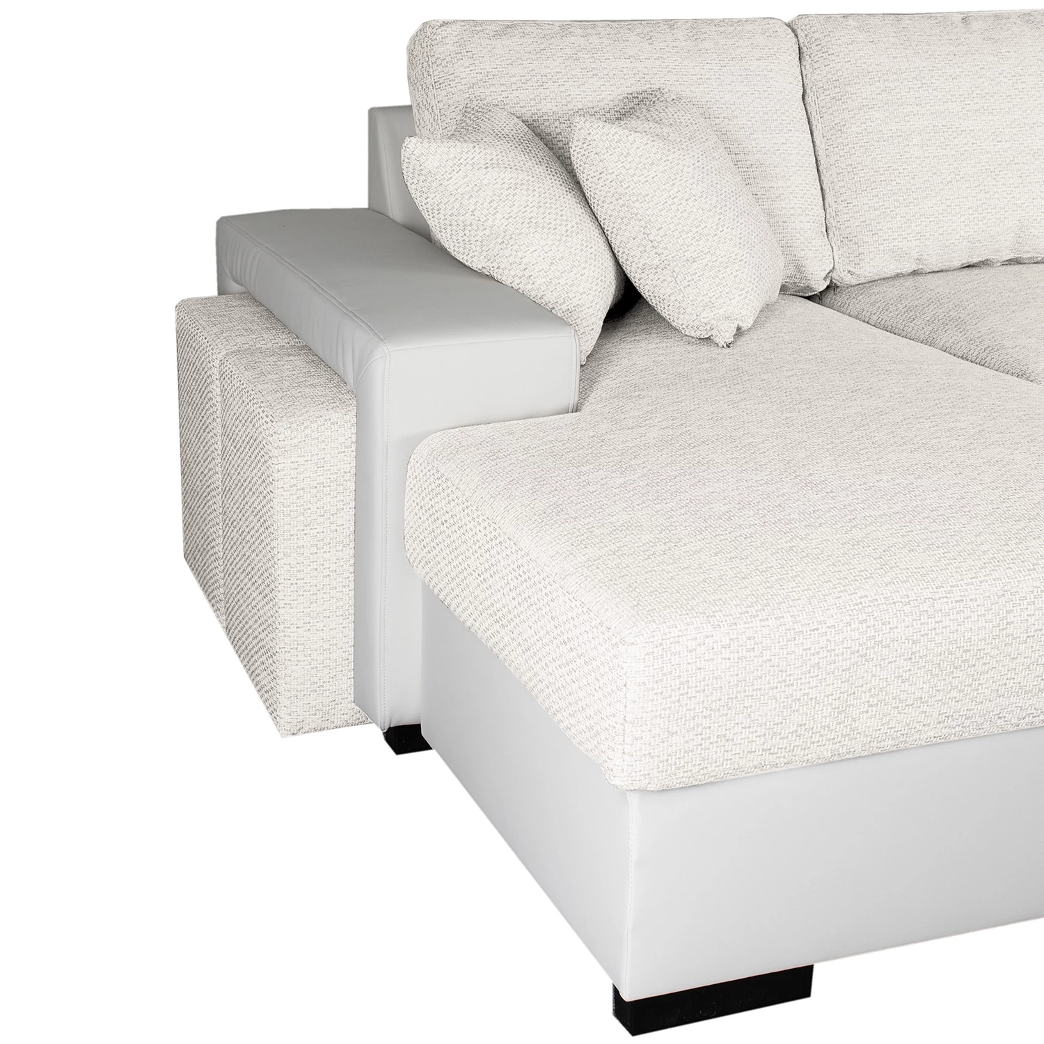 Fredriks Canapé panoramique Bardwell - Similicuir, tissu - Beige / Blanc 6 Fredriks Canapé panoramique Bardwell - Similicuir, tissu - Beige / Blanc – Image 6