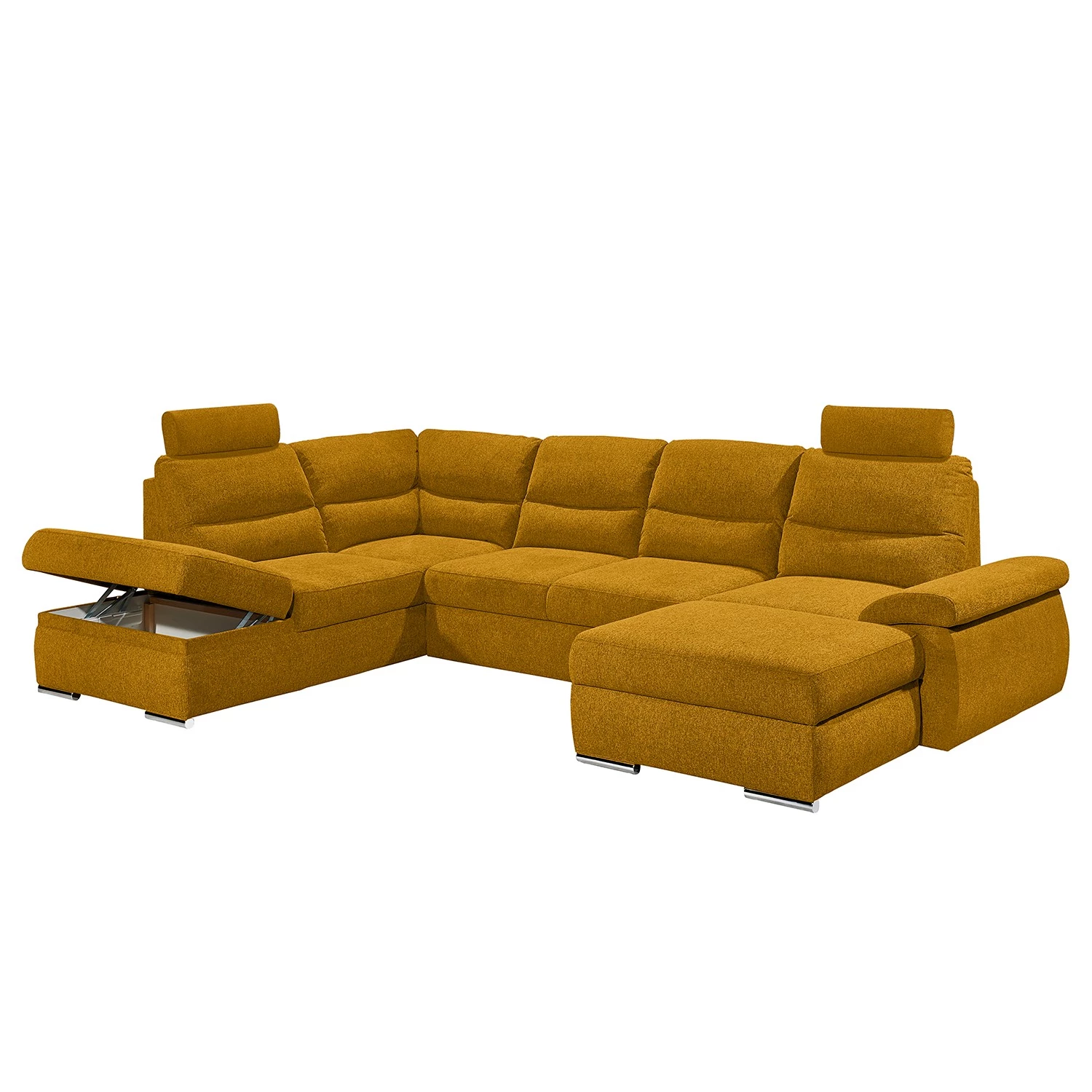 Fredriks Canapé panoramique Caldwell - Tissu - Tissu Roge: Safran - Méridienne longue à gauche (vue de face) 6 Fredriks Canapé panoramique Caldwell - Tissu - Tissu Roge: Safran - Méridienne longue à gauche (vue de face) – Image 6