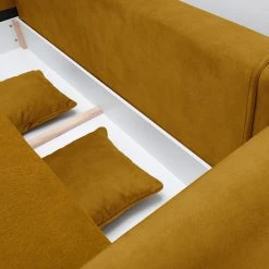 Fredriks Canapé convertible Marcola - Tissu, microfibre - Microfibre Salvo: Ocre -Canapés Soldes Magasin 1000222176 201119 09424000548 DETAILS P000000001000222176