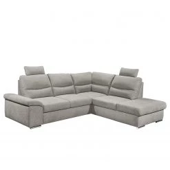 Fredriks Canapé d’angle Caldwell - Tissu - Tissu Roge: Argenté - Méridienne longue à droite (vue de face)