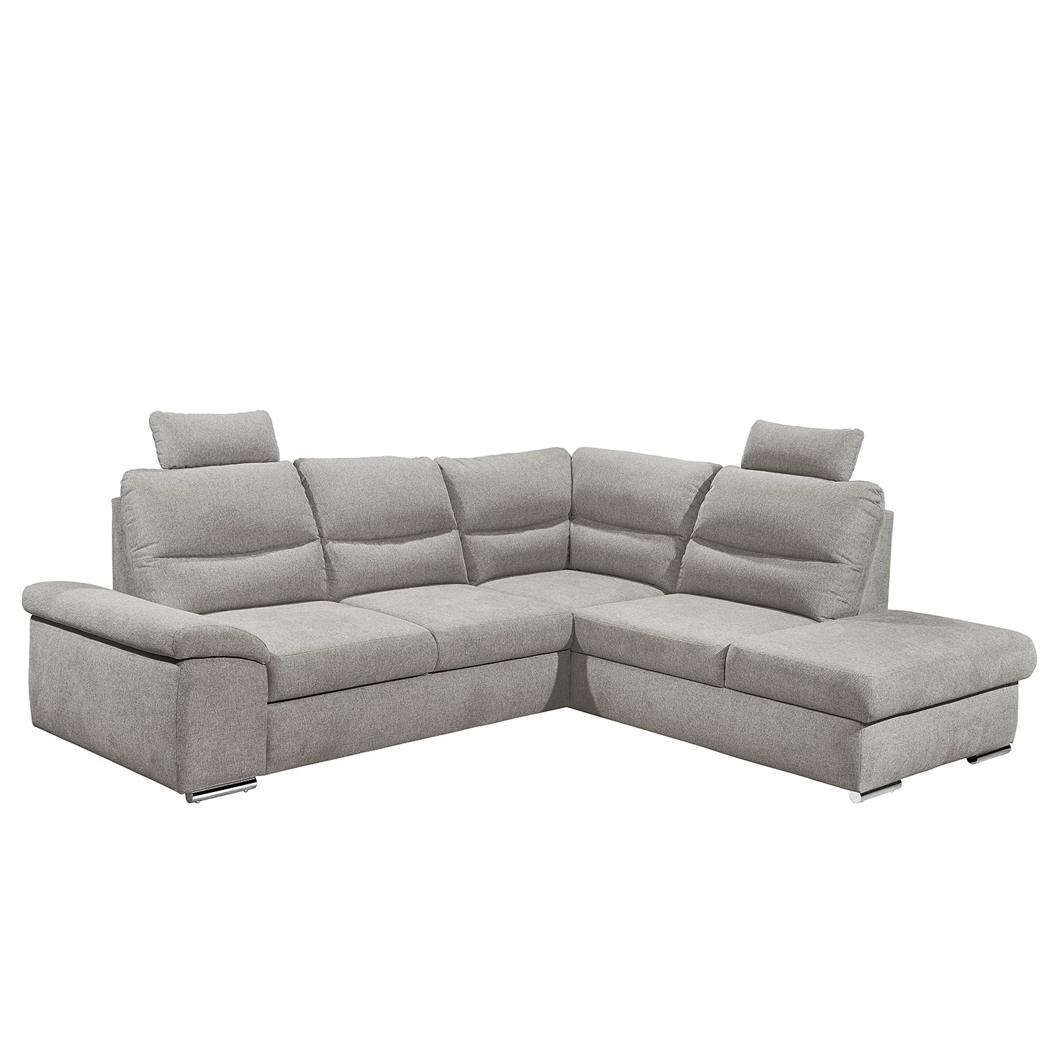 Fredriks Canapé d’angle Caldwell - Tissu - Tissu Roge: Argenté - Méridienne longue à droite (vue de face) 1 Fredriks Canapé d’angle Caldwell - Tissu - Tissu Roge: Argenté - Méridienne longue à droite (vue de face)