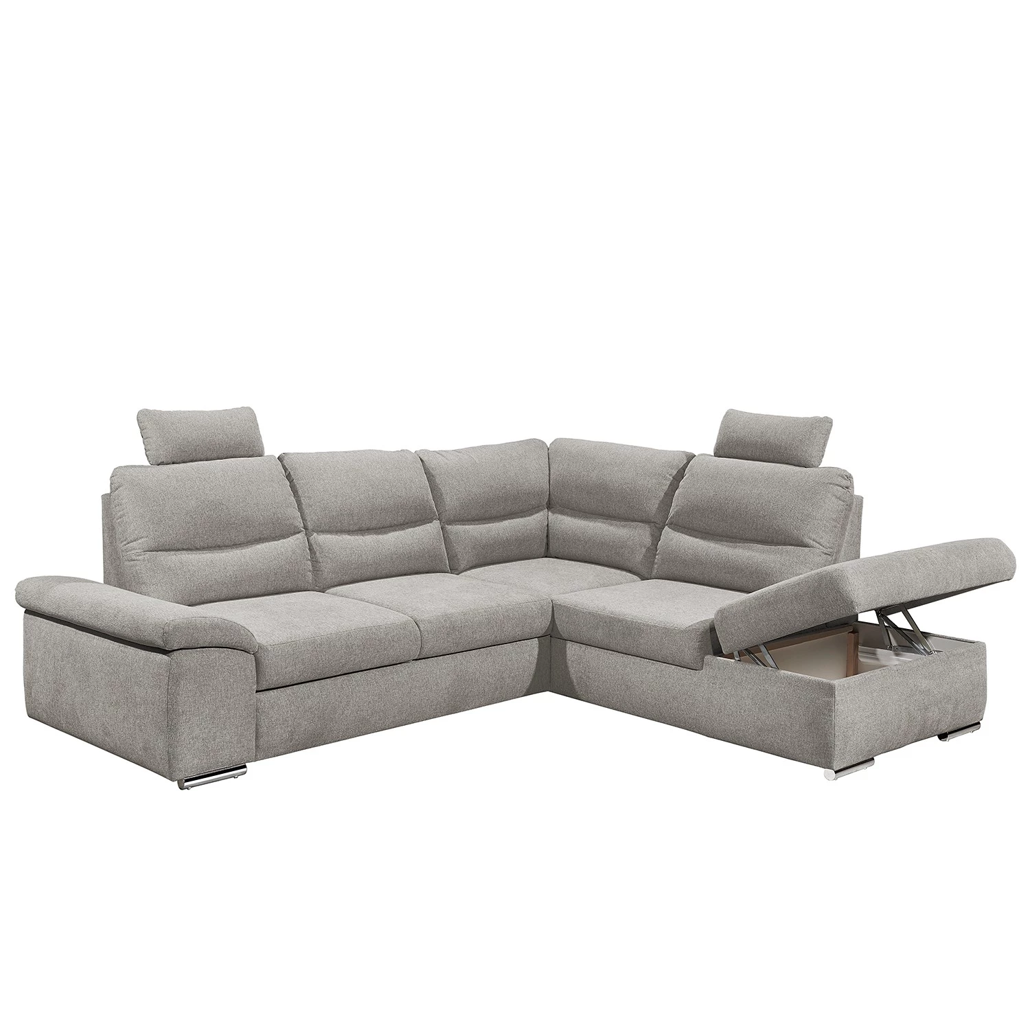 Fredriks Canapé d’angle Caldwell - Tissu - Tissu Roge: Argenté - Méridienne longue à droite (vue de face) 6 Fredriks Canapé d’angle Caldwell - Tissu - Tissu Roge: Argenté - Méridienne longue à droite (vue de face) – Image 6