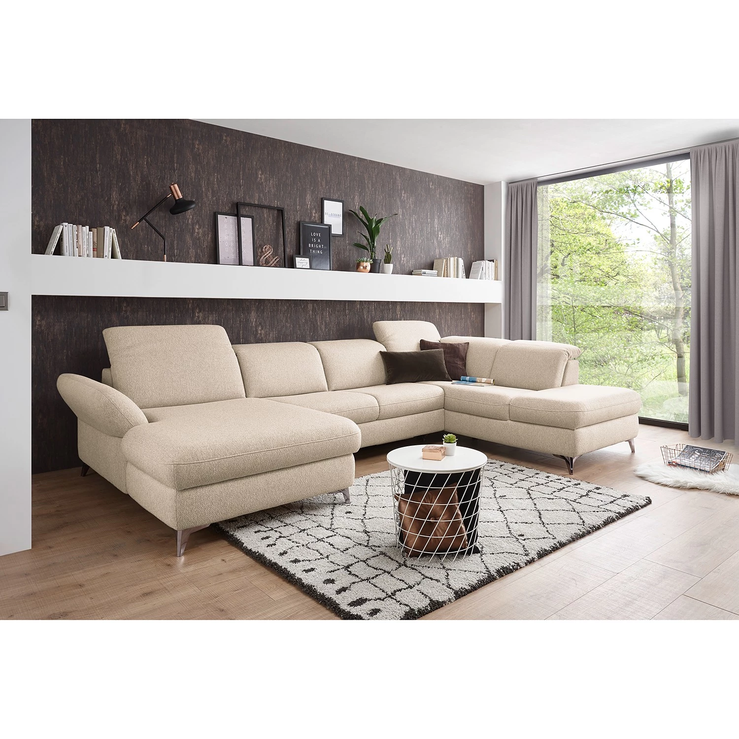 Fredriks Canapé panoramique Glenmoore - Tissu - Tissu Ganum: Lin - Méridienne courte à gauche / longue à droite (vue de face) 2 Fredriks Canapé panoramique Glenmoore - Tissu - Tissu Ganum: Lin - Méridienne courte à gauche / longue à droite (vue de face) – Image 2