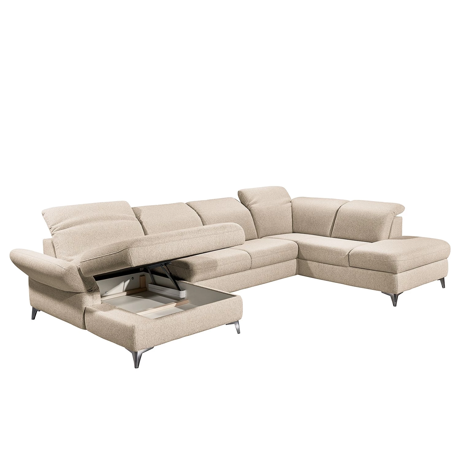 Fredriks Canapé panoramique Glenmoore - Tissu - Tissu Ganum: Lin - Méridienne courte à gauche / longue à droite (vue de face) 7 Fredriks Canapé panoramique Glenmoore - Tissu - Tissu Ganum: Lin - Méridienne courte à gauche / longue à droite (vue de face) – Image 7