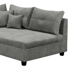 Fredriks Canapé d’angle Holton - Microfibre - Microfibre Ranu: Gris foncé - Méridienne courte à droite (vue de face) - Avec repose-pieds -Canapés Soldes Magasin 1000222242 201113 13533501204 DETAILS P000000001000222242