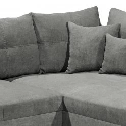 Fredriks Canapé d’angle Holton - Microfibre - Microfibre Ranu: Gris foncé - Méridienne courte à droite (vue de face) - Avec repose-pieds -Canapés Soldes Magasin 1000222242 201113 13533901205 DETAILS P000000001000222242