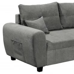 Fredriks Canapé d’angle Holton - Microfibre - Microfibre Ranu: Gris foncé - Méridienne courte à droite (vue de face) - Avec repose-pieds -Canapés Soldes Magasin 1000222242 201113 13534401206 DETAILS P000000001000222242