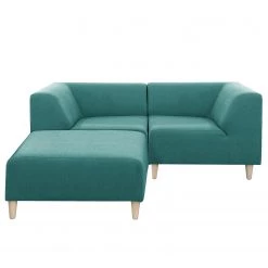 Mørteens Canapé Kurikka (2 places) - Tissu - Tissu Maloti: Pétrole - Avec repose-pieds