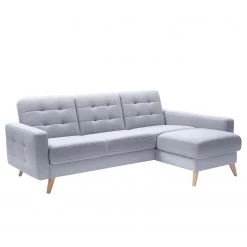 Fredriks Canapé d’angle Cropwell - Tissu - Tissu Ramse: Bleu clair - Méridienne courte à droite (vue de face)