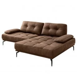 Fredriks Canapé d’angle Linville - Microfibre Torne: Marron scuro - Largeur : 258 cm - Méridienne courte à droite (vue de face) - Sans appui-tête -Canapés Soldes Magasin 1000225234 210305 12311400810 DETAILS P000000001000225234