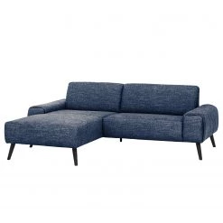 Fredriks Canapé d’angle Bingham - Tissu - Tissu Pras: Bleu foncé - Méridienne courte à gauche (vue de face) - Avec repose-pieds