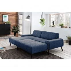 Fredriks Canapé d’angle Bingham - Tissu - Tissu Pras: Bleu foncé - Méridienne courte à gauche (vue de face) - Avec repose-pieds -Canapés Soldes Magasin 1000225268 210305 12313701081 MOOD DETAILS P000000001000225268 mood