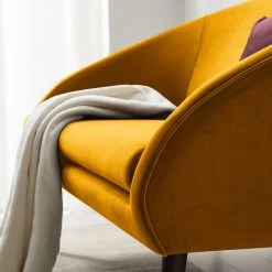 Ridgevalley Canapé Volonne (2 places) - Velours Ravi: Jaune moutarde -Canapés Soldes Magasin 1000227316 210325 07002800159 DETAILS P000000001000227316