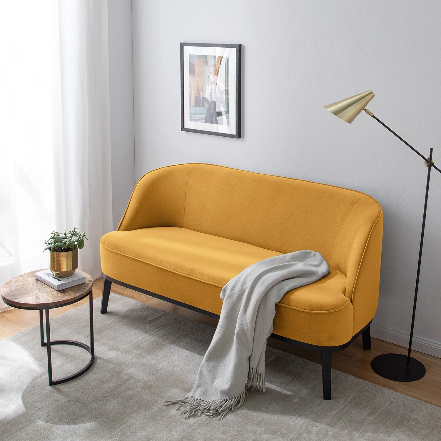 Ridgevalley Canapé Voiteur (2-3 places) - Microfibre Sela: Jaune maïs - Hêtre foncé 3 Ridgevalley Canapé Voiteur (2-3 places) - Microfibre Sela: Jaune maïs - Hêtre foncé – Image 3