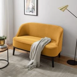 Ridgevalley Canapé Voiteur (2-3 places) - Microfibre Sela: Jaune maïs - Hêtre foncé -Canapés Soldes Magasin 1000227395 210426 16105000240 MOOD DETAILS P000000001000227395 mood